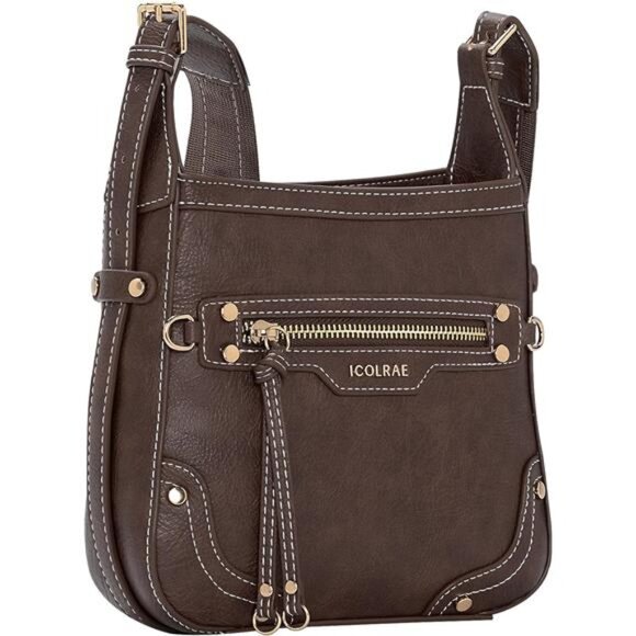 Crossbody Purse with Adjustable Strap, Trendy Coffee - Picture 1 of 7